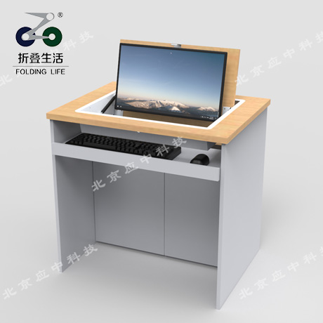 Q1單人位顯示器隱藏電腦桌，多功能翻轉(zhuǎn)電腦桌